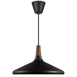 Hanglamp zwart hout 'Nori 39' E27 fitting 390mm DFTP