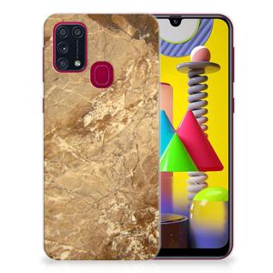 Samsung Galaxy M31 TPU Siliconen Hoesje Marmer Creme