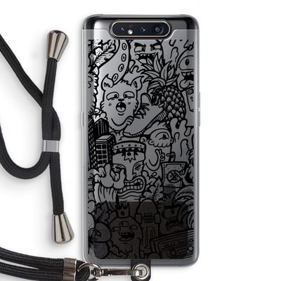 Vexx Black Mixtape: Samsung Galaxy A80 Transparant Hoesje met koord