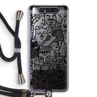 Vexx Black Mixtape: Samsung Galaxy A80 Transparant Hoesje met koord Vexx Black Mixtape: Samsung Galaxy A80 Transparant Hoesje met koord