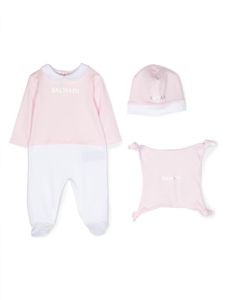 Balmain Kids trousseau de naissance à logo imprimé - Rose