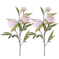 Kunstbloem pioenroos Spring Dream - 3x - wit - 73 cm - kunststof steel - decoratie