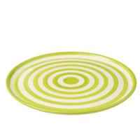 J-Line Plate Granada Stripes Ceramic White|Green