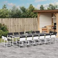 17-delige Tuinset met kussens textileen wit