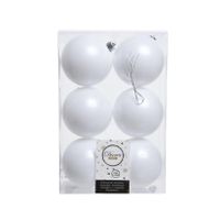 6 onbreekbare kerstballen winterwit 8 cm
