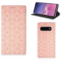 Samsung Galaxy S10 | Hoesje met Magneet | Pattern Orange