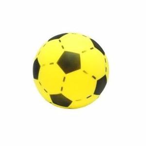 Softbal foam - 3x - voetbal print - geel - zacht - 20 cm - speelgoed ballen