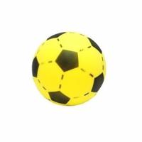 Softbal foam - 3x - voetbal print - geel - zacht - 20 cm - speelgoed ballen