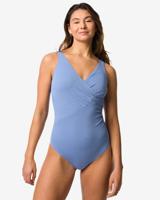 HEMA Damesbadpak Fiona shaping fit structuur lichtblauw (lichtblauw)