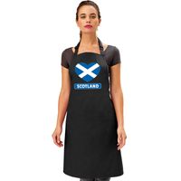 Schotland hart vlag barbecueschort/ keukenschort zwart - thumbnail