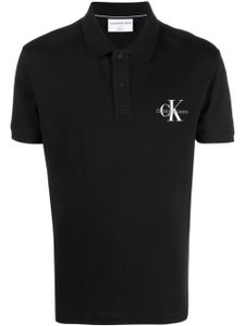 Calvin Klein Jeans polo en coton à logo imprimé - Noir