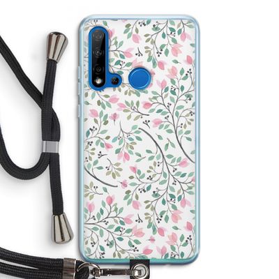 Sierlijke bloemen: Huawei P20 Lite (2019) Transparant Hoesje met koord