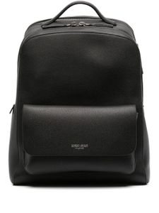 Giorgio Armani sac à dos en cuir à logo - Noir