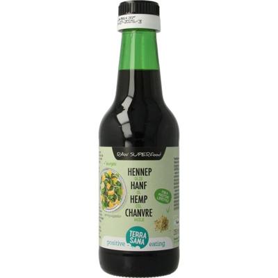 Terrasana Raw hennep olie koudgeperst in glas bio
