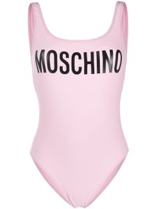 Moschino maillot de bain à logo imprimé - Rose