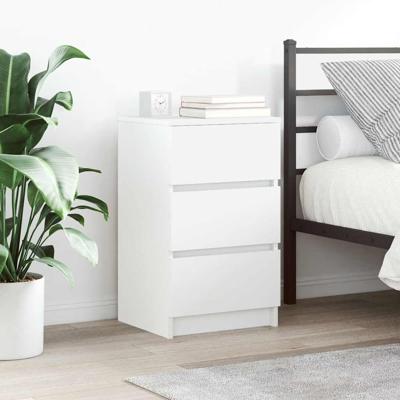 Nachtkastjes met 3 lades 2 st 39x35x65 cm wit