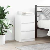 Nachtkastjes met 3 lades 2 st 39x35x65 cm wit