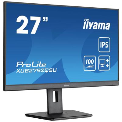 Iiyama ProLite XUB2792QSU-B6 Business LED-monitor Energielabel F (A - G) 68.6 cm (27 inch) 2560 x 1440 Pixel 16:9 0.4 ms HDMI, DisplayPort, Hoofdtelefoon (3.5