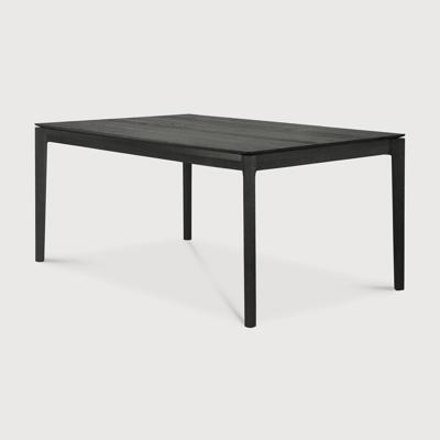 Ethnicraft Uitschuifbare Eettafel 'Bok' Gevernist Eikenhout, 200/300 x 100cm, kleur Zwart