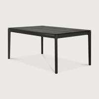 Ethnicraft Uitschuifbare Eettafel 'Bok' Gevernist Eikenhout, 200/300 x 100cm, kleur Zwart