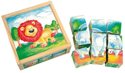 Bino blokkenpuzzel Wilde Dieren junior 13 x 5 cm 10 delig Bino blokkenpuzzel Wilde Dieren junior 13 x 5 cm 10 delig