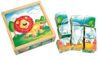 Bino blokkenpuzzel Wilde Dieren junior 13 x 5 cm 10 delig - thumbnail