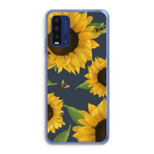Sunflower and bees: Xiaomi Redmi 9T Transparant Hoesje