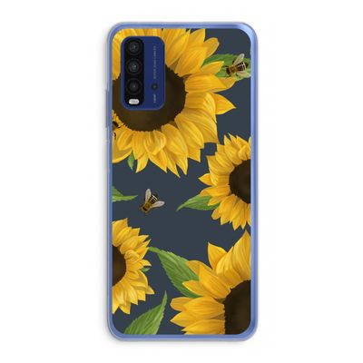 Sunflower and bees: Xiaomi Redmi 9T Transparant Hoesje
