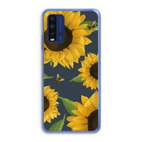 Sunflower and bees: Xiaomi Redmi 9T Transparant Hoesje