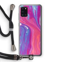 Paarse stroom: Samsung Galaxy A31 Transparant Hoesje met koord Paarse stroom: Samsung Galaxy A31 Transparant Hoesje met koord