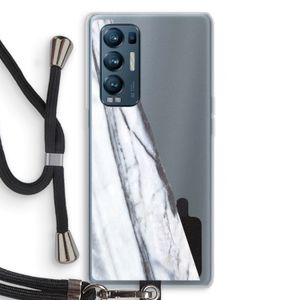 Gestreepte marmer: Oppo Find X3 Neo Transparant Hoesje met koord