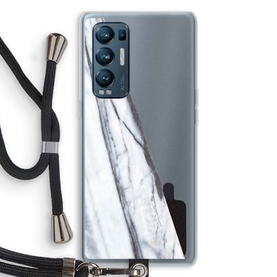 Gestreepte marmer: Oppo Find X3 Neo Transparant Hoesje met koord
