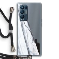 Gestreepte marmer: Oppo Find X3 Neo Transparant Hoesje met koord