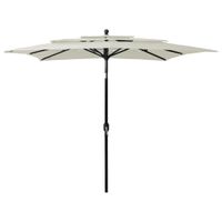 Parasol 3-laags met aluminium paal 2,5x2,5 m zandkleurig - thumbnail