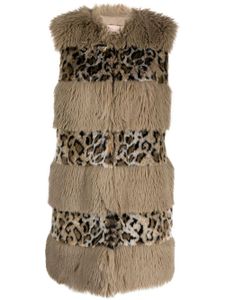 TWINSET veste en fourrure artificielle à imprimé animalier - Tons neutres