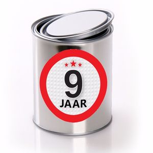 Leeftijd kado 9 jaar blik