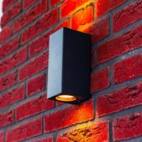 Selma - LED Wandlamp - 2x GU10 - IP65 - Up & Down Light - Dimbaar - Antraciet - Excl. Lichtbron