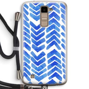 Blauwe pijlen: LG K10 (2016) Transparant Hoesje met koord