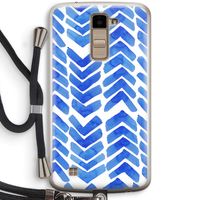 Blauwe pijlen: LG K10 (2016) Transparant Hoesje met koord