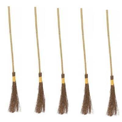 Heksen bezem van hout - 5x - 100 cm - heks verkleed accessoires Heksen bezem van hout - 5x - 100 cm - heks verkleed accessoires