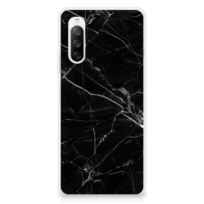 Sony Xperia 10 III | TPU | Siliconen hoesje | Marmer Zwart - Origineel Cadeau Vader