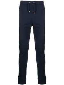 Balmain pantalon de jogging nervuré à lien de resserrage - Bleu