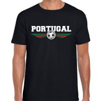 Portugal landen / voetbal shirt met wapen in de kleuren van de Portugese vlag zwart voor heren 2XL  -