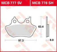 TRW Remblokken, en remschoenen voor de moto, MCB777SV Sinter street