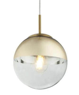Hanglamp bol glas &apos;Varus&apos; Hanglamp glimmend goud doorzichtig glas E27 200mm