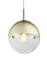 Hanglamp bol glas &apos;Varus&apos; Hanglamp glimmend goud doorzichtig glas E27 200mm
