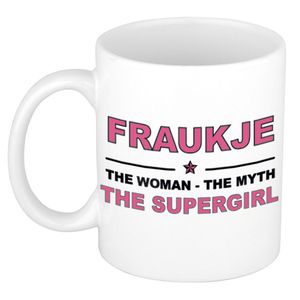 Fraukje The woman, The myth the supergirl cadeau koffie mok / thee beker 300 ml