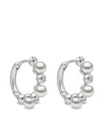 Yoko London boucles d'oreilles Eclipse en or blanc 18ct serties de perles d'Akoya et de diamants - Argent - thumbnail