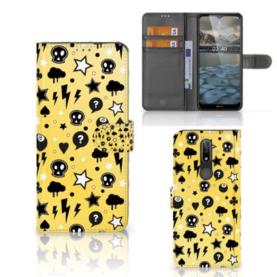 Telefoonhoesje met Naam Nokia 2.4 Punk Geel Telefoonhoesje met Naam Nokia 2.4 Punk Geel