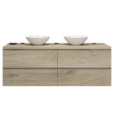 Badkamermeubelset Gliss Zeus 180 cm Licht Grijs Eiken Met Waskom